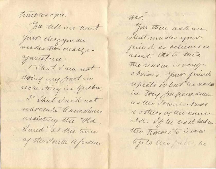 Letter from Sir Wilfrid Laurier to Mrs. H. T. Anderson