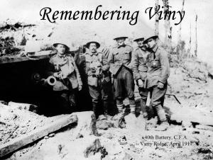 Vimy Ridge - 40th Battery Canadian Field Artillery - Doing Our Bit