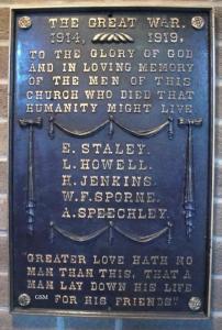 Central Presbyterian Church, Brantford, Ontario - First World War Memorial Plaque Names