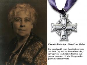 Charlotte Livingston, Silver Cross Mother, Brantford, Ontario First World War