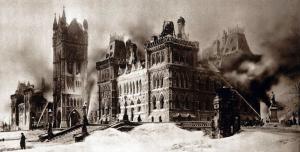 100th Anniversary of the Fire on Parliament Hill, Ottawa Ontario.  German Saboteurs Suspected